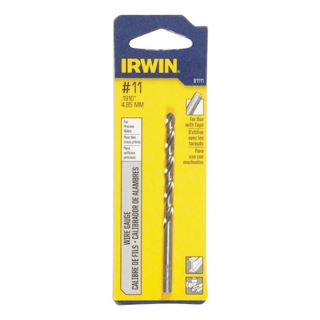 Irwin Irwin No 11 X 3-1/2 in. L High Speed Steel Wire Gauge Bit Straight Shank 1 pc 81111